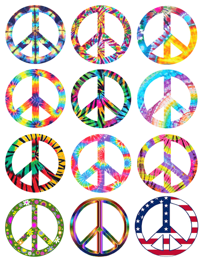 Rainbow Peace Signs Stickers